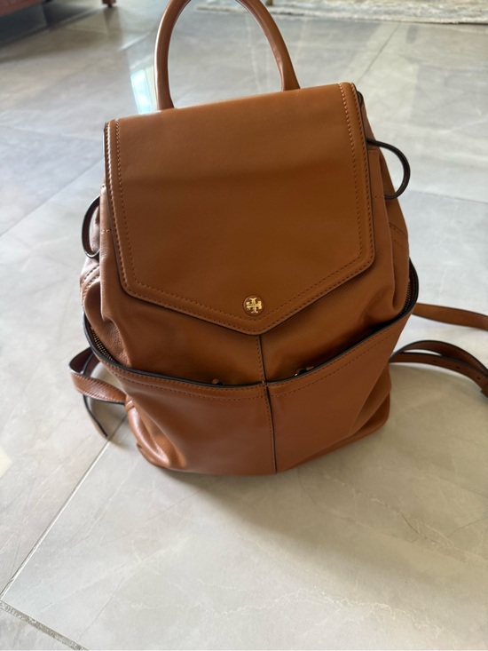 Tory Burch Handbags - Tory Burch Pebbled Leather Backpack – Brown w/Gold Hardware Convertible